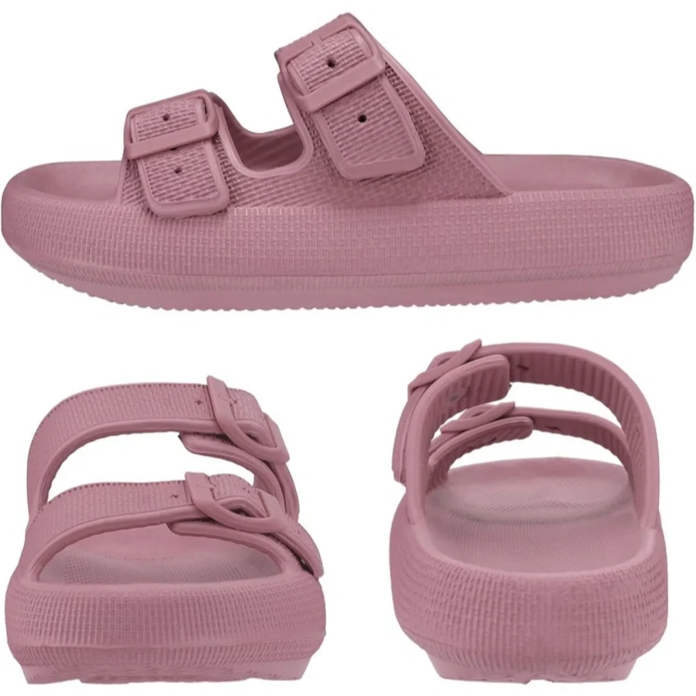 Cloud Slides for Women EVA Sandals Thick Sole Adjustable Buckles Slipper New - Picture 5 of 7